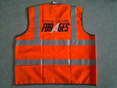 marquage sur gilet de sécurité
